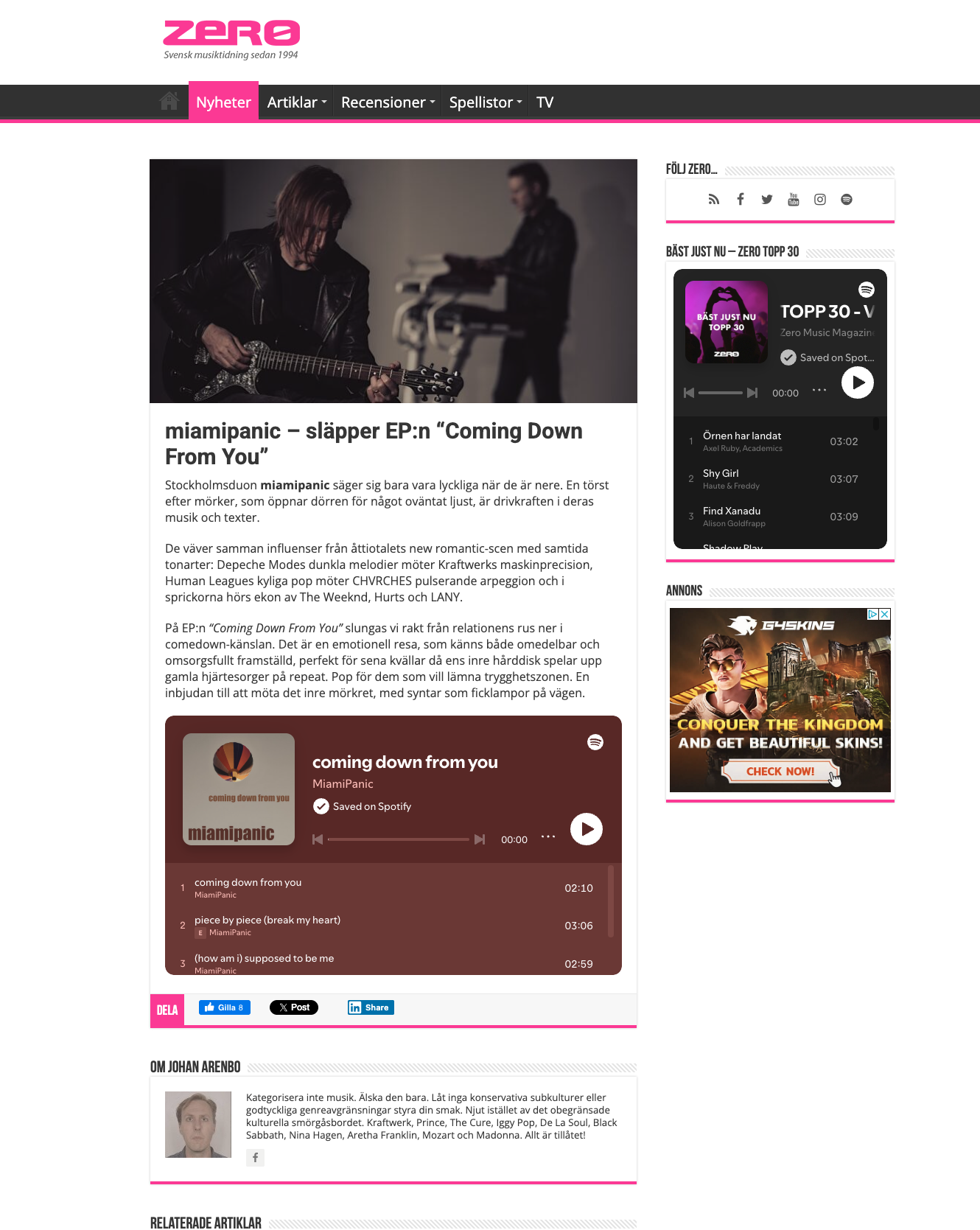 Zero Magazine article about miamipanic